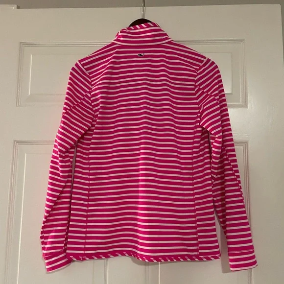 Vineyard Vines Pink and White Striped Half Zip pullover Sz Small - Picture 7 of 8
